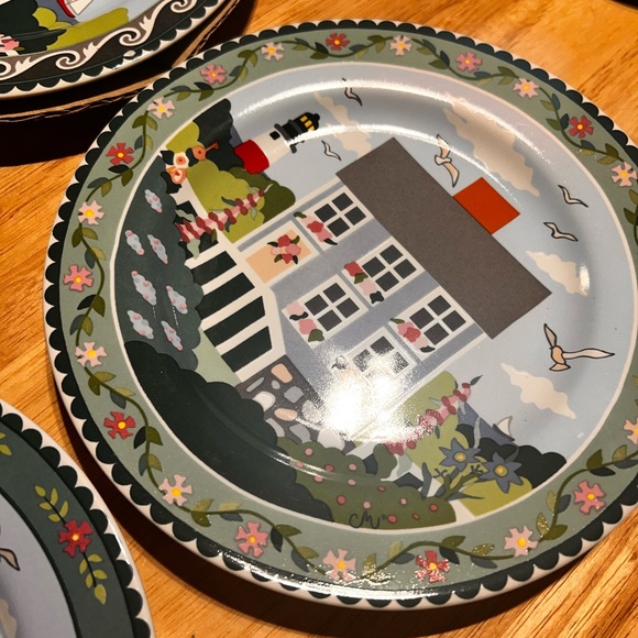 - CLAIRE MURRAY NANTUCKET set of 4 SALAD dessert PLATES - Picture 2 of 3